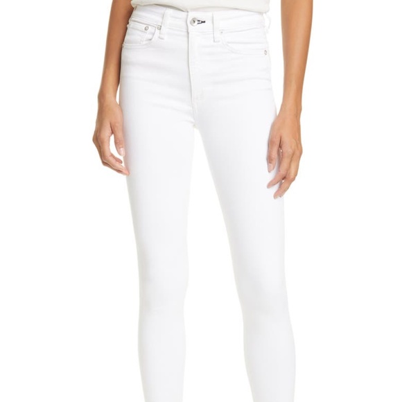 RAG & BONE White High Rise Ankle Skinny - Picture 7 of 9